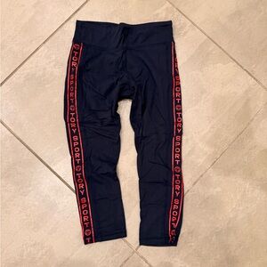 Tory Sport Women’s Leggings in Navy With Red